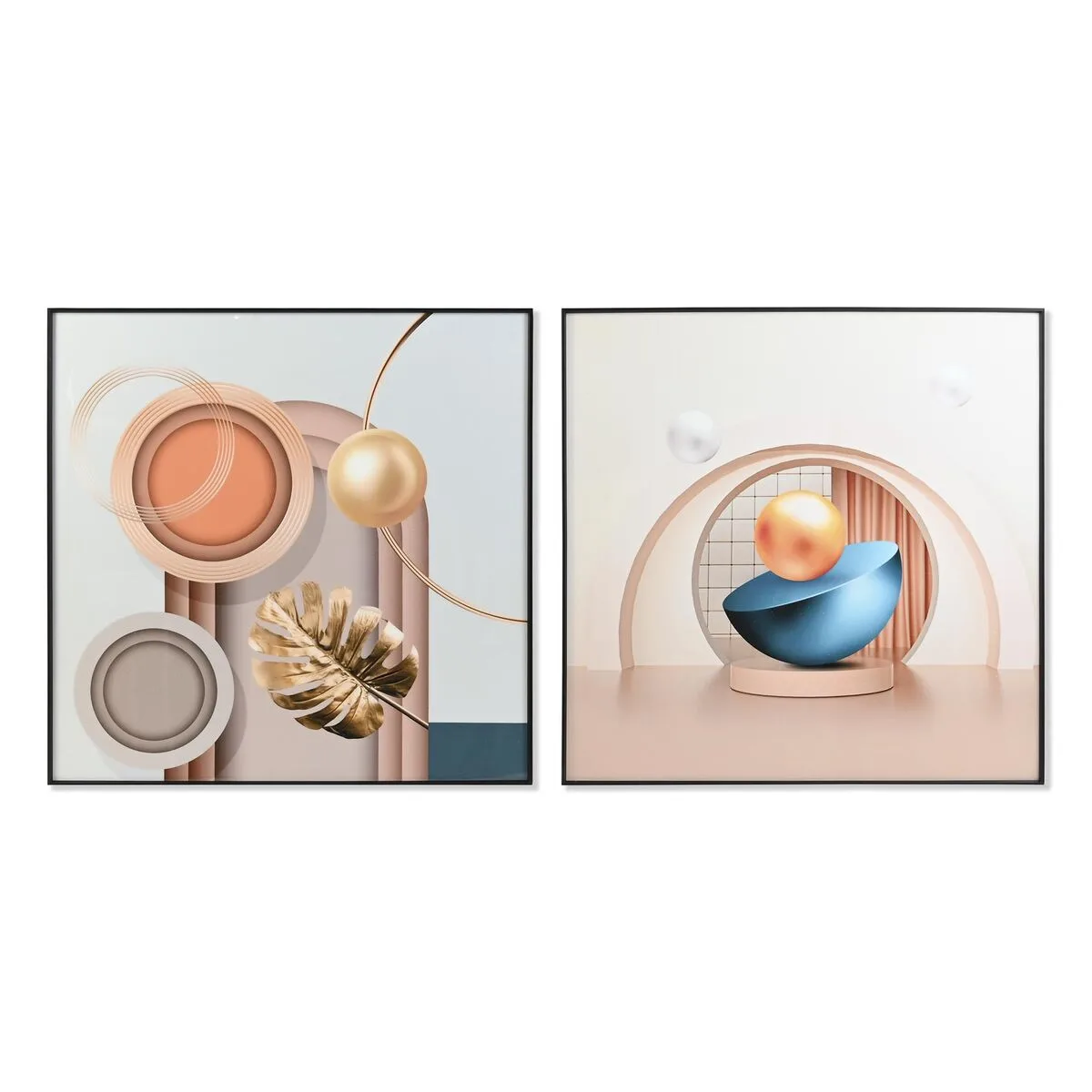 CUADRO DKD HOME DECOR ABSTRACTO 80 X 3 X 80 CM (2 UNIDADES)