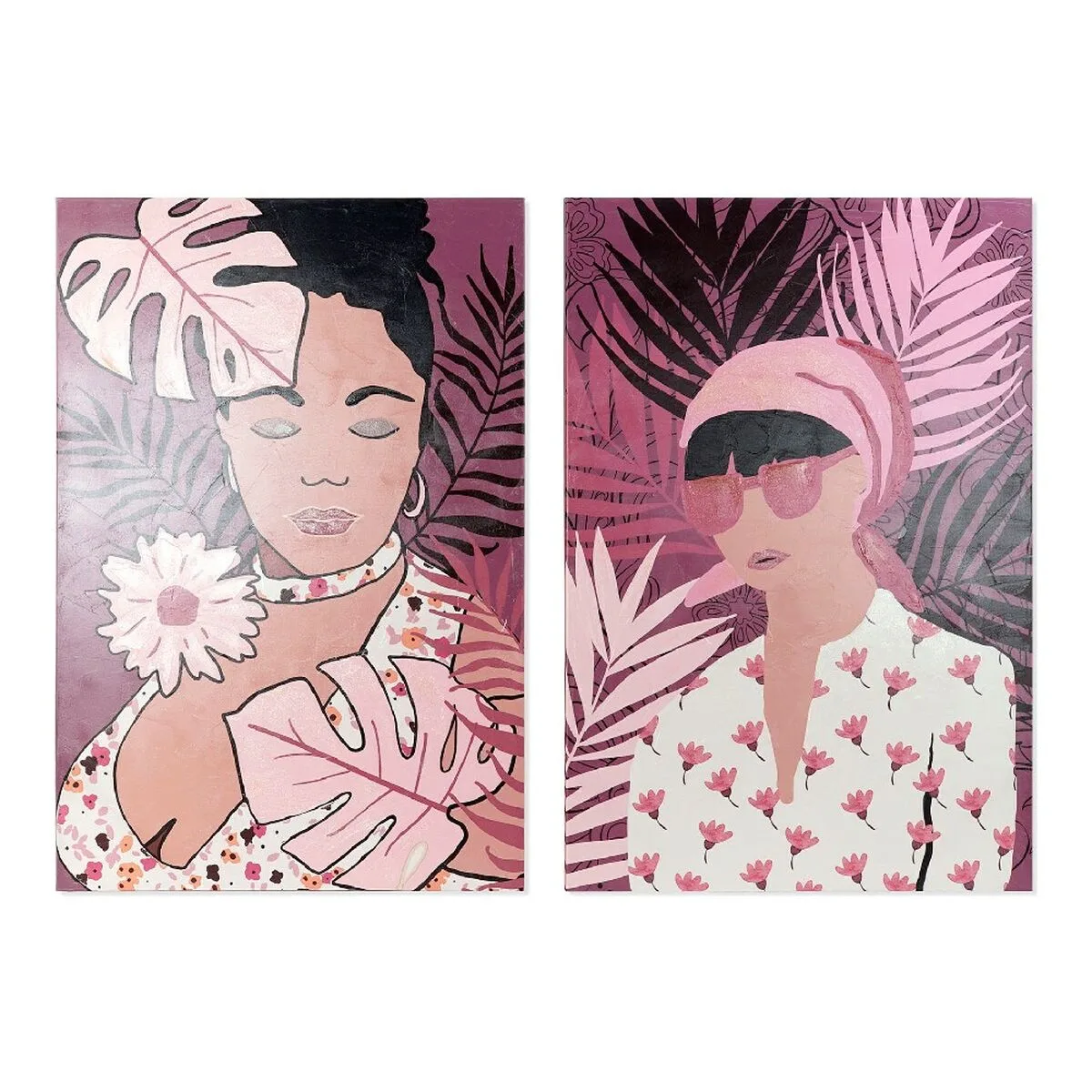 CUADRO DKD HOME DECOR AFRICAN COLONIAL 80 X 3 X 120 CM AFRICANA (2 UNIDADES)