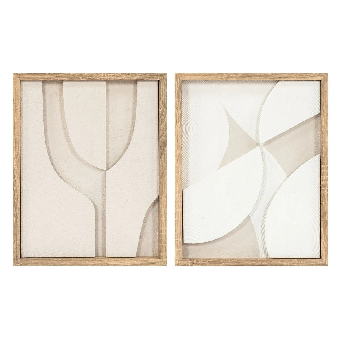 CUADRO HOME ESPRIT BLANCO NATURAL MODERNO ESCANDINAVO 40 X 3,8 X 50 CM (2 UNIDADES)