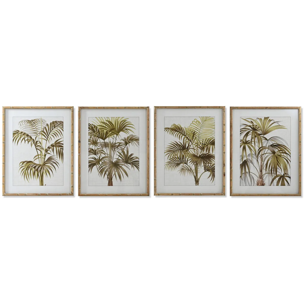 CUADRO HOME ESPRIT PALMERAS TROPICAL 55 X 2,5 X 70 CM (4 UNIDADES)