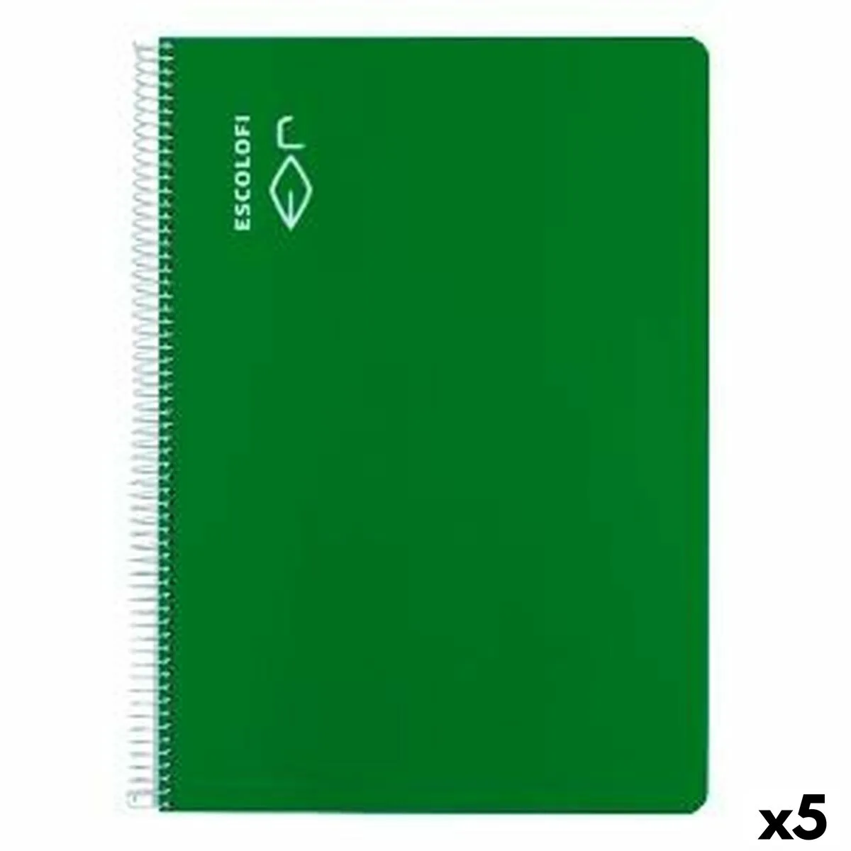 CUADERNO ESCOLOFI VERDE A4 DIN A4 40 HOJAS (5 UNIDADES)