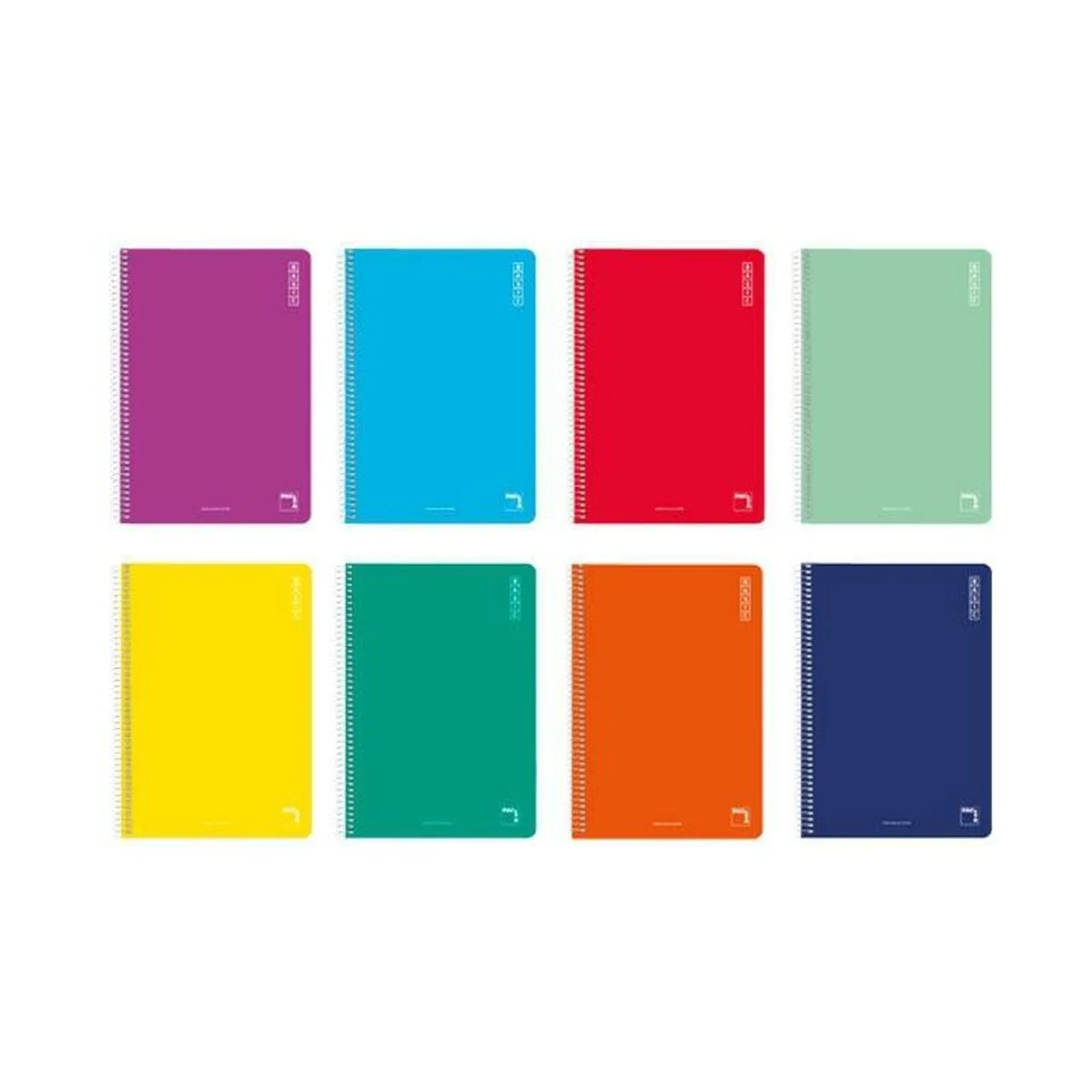 CUADERNO PACSA BASIC MULTICOLOR DIN A4 80 HOJAS 21,5 X 31,5 CM 10 PIEZAS