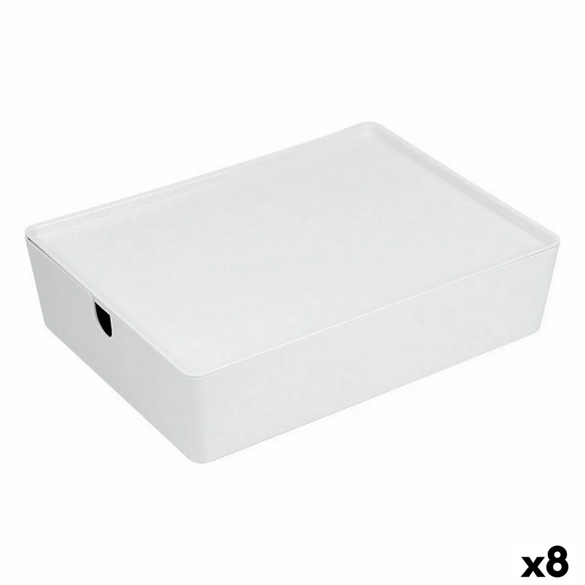 CAJA ORGANIZADORA APILABLE CONFORTIME CON TAPA 35 X 26 X 8,5 CM (8 UNIDADES)