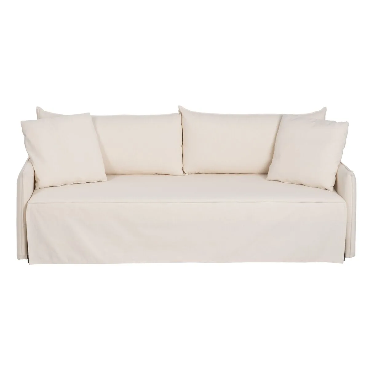 SOFÁ CAMA 200 X 94 X 86 CM TEJIDO SINTÉTICO CREMA