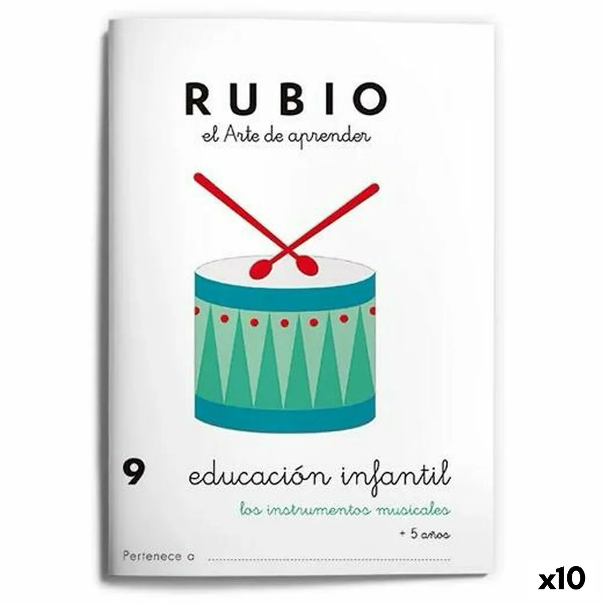 CUADERNO EDUCACIÓN INFANTIL RUBIO Nº9 A5 ESPAÑOL (10 UNIDADES)