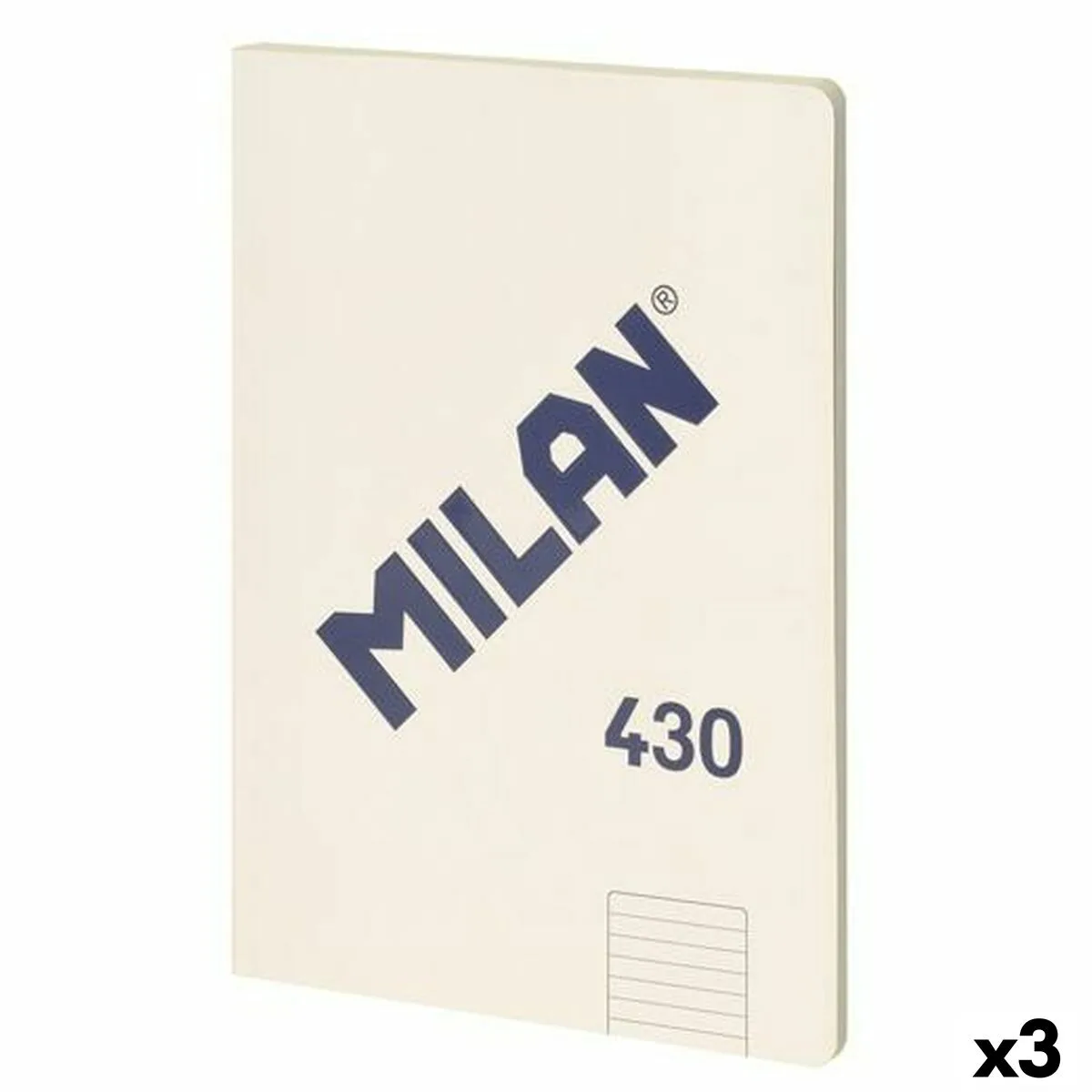 LIBRETA MILAN 430 BEIGE A4 48 HOJAS 21 X 29,7 CM (3 UNIDADES)