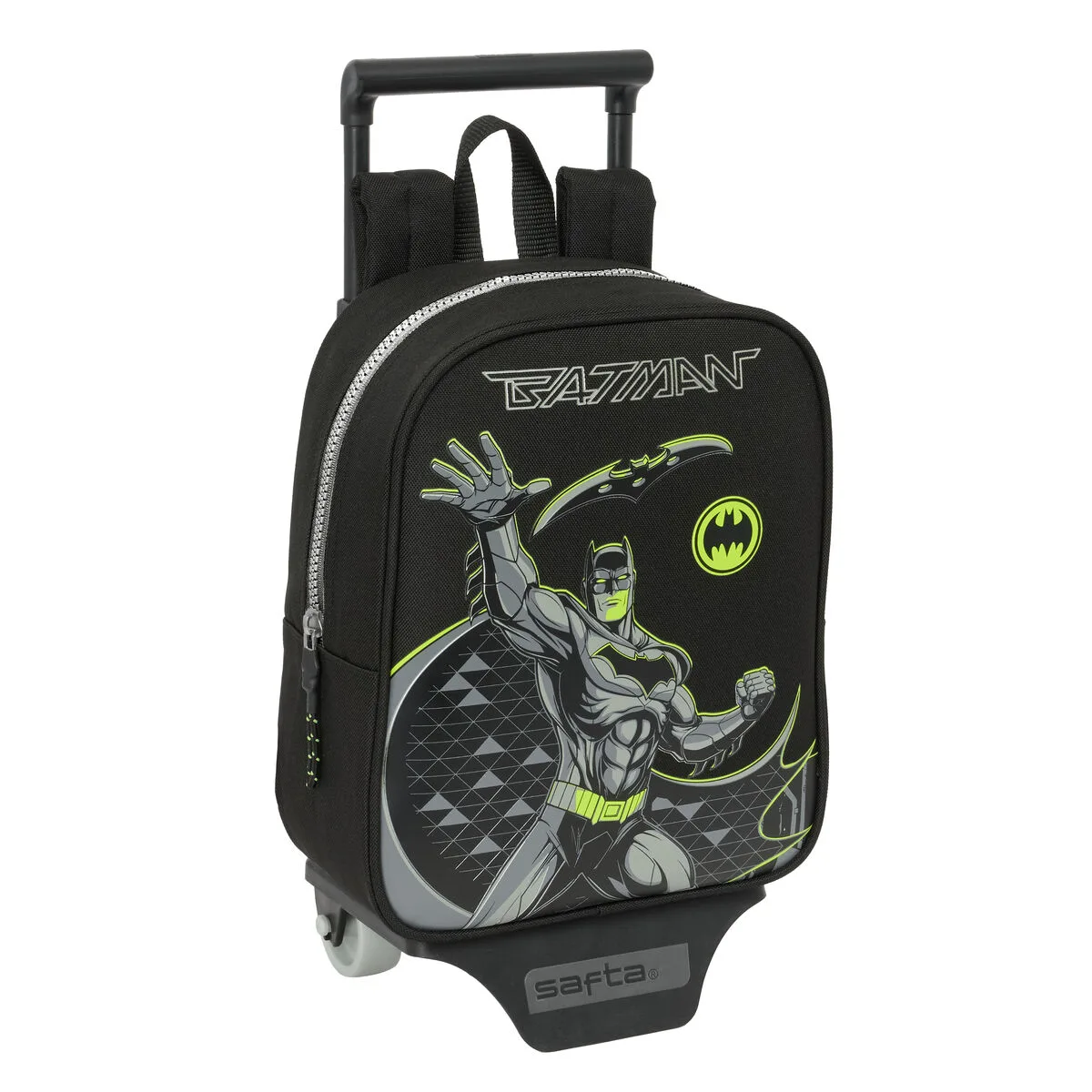 MOCHILA ESCOLAR CON RUEDAS BATMAN GAME OVER NEGRO 22 X 27 X 10 CM