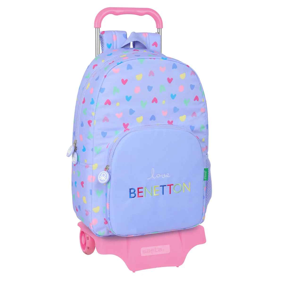 MOCHILA ESCOLAR CON RUEDAS BENETTON LILA LILA 30 X 46 X 14 CM