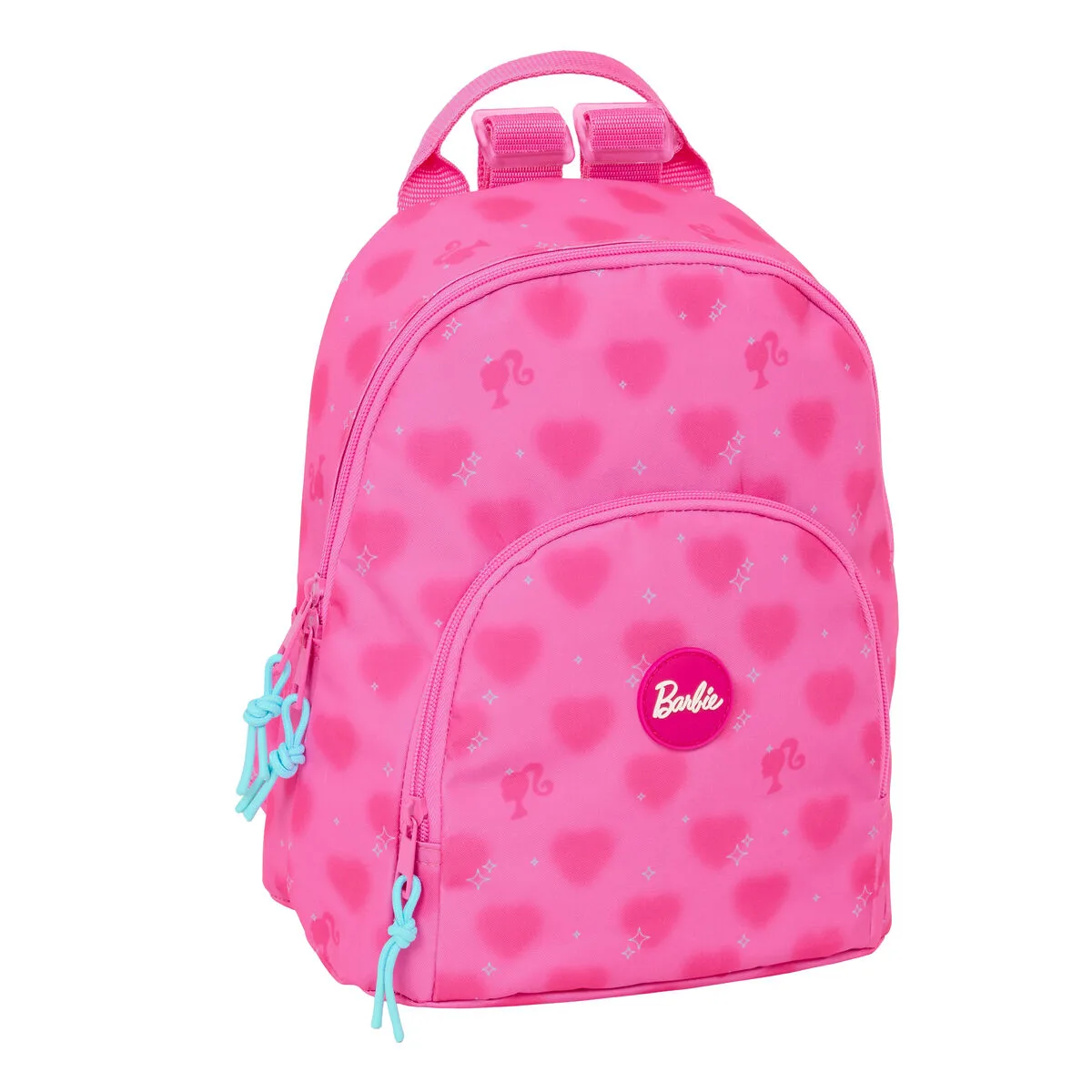 MOCHILA ESCOLAR BARBIE CORAZONES ROSA 25 X 30 X 13 CM