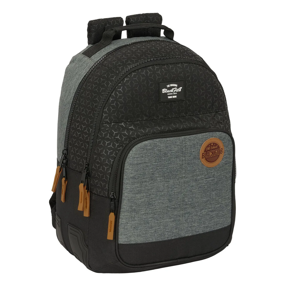 MOCHILA ESCOLAR BLACKFIT8 OLD SCHOOL NEGRO GRIS 32 X 42 X 15 CM