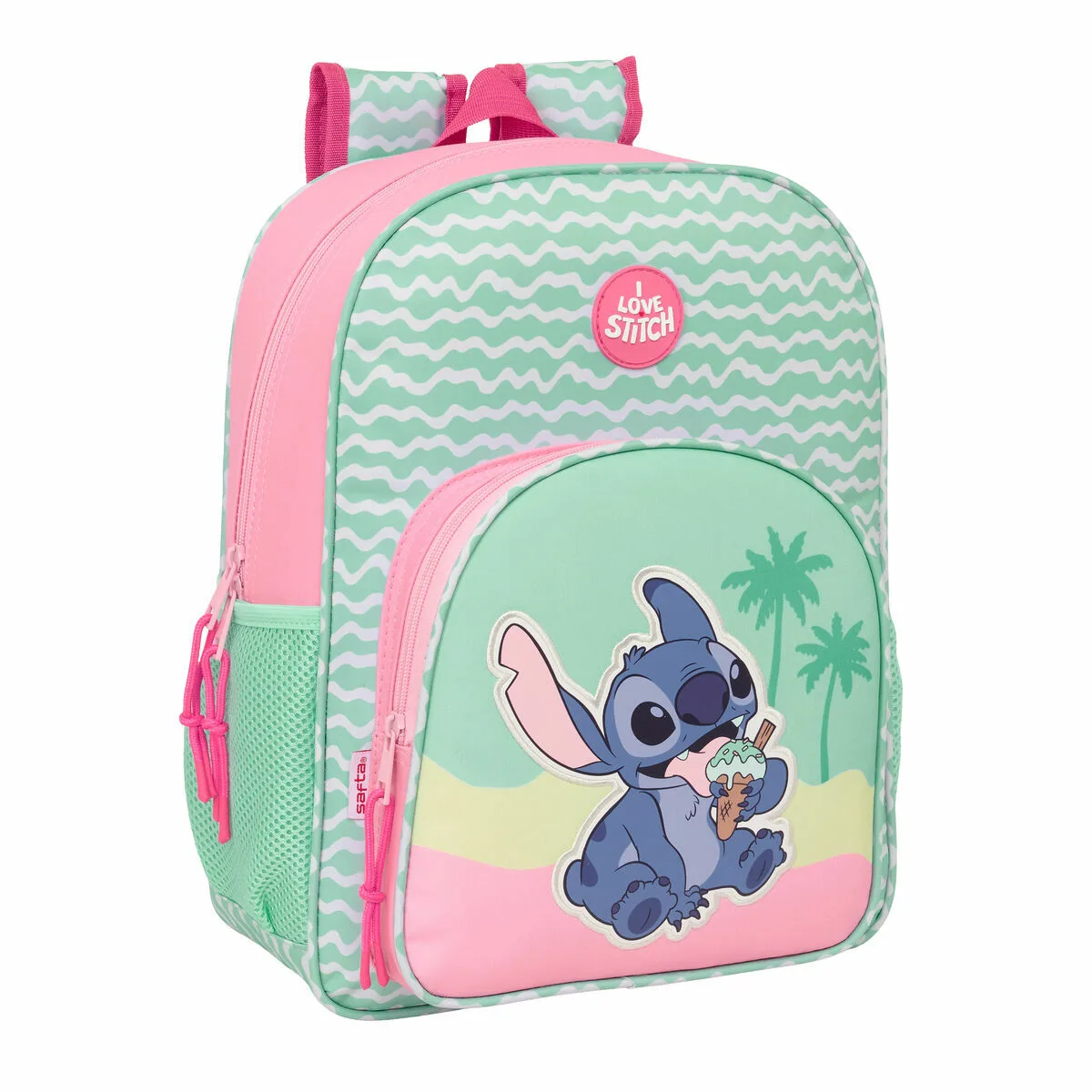 MOCHILA ESCOLAR LILO & STITCH ICE CREAM ROSA 32 X 38 X 12 CM