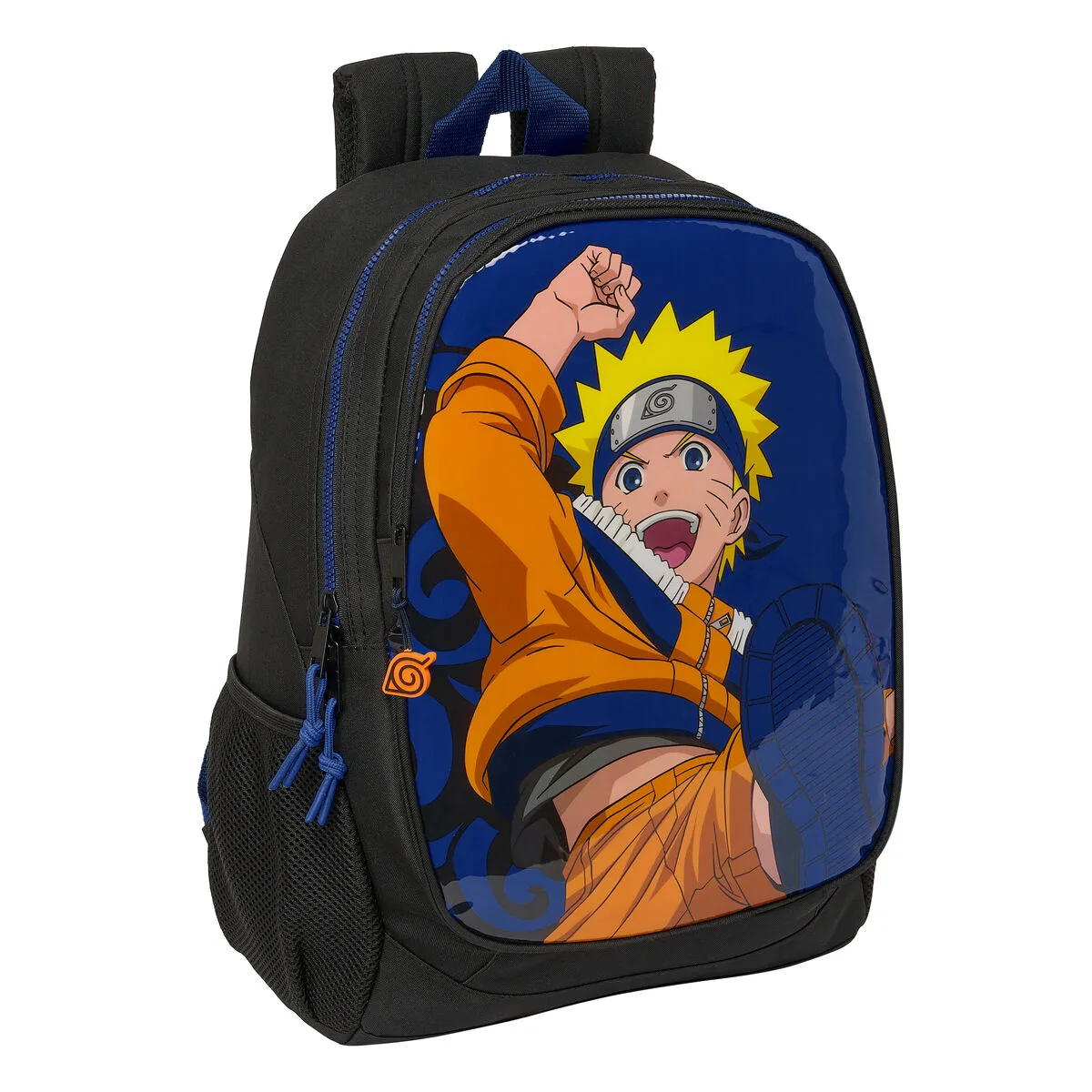 MOCHILA ESCOLAR NARUTO NINJA AZUL NEGRO 32 X 44 X 16 CM