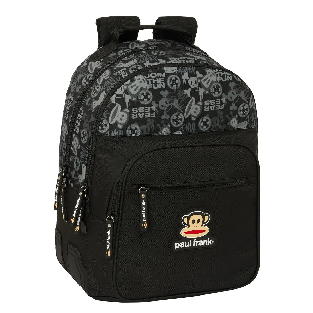 MOCHILA ESCOLAR PAUL FRANK JOIN THE FUN NEGRO 32 X 42 X 15 CM
