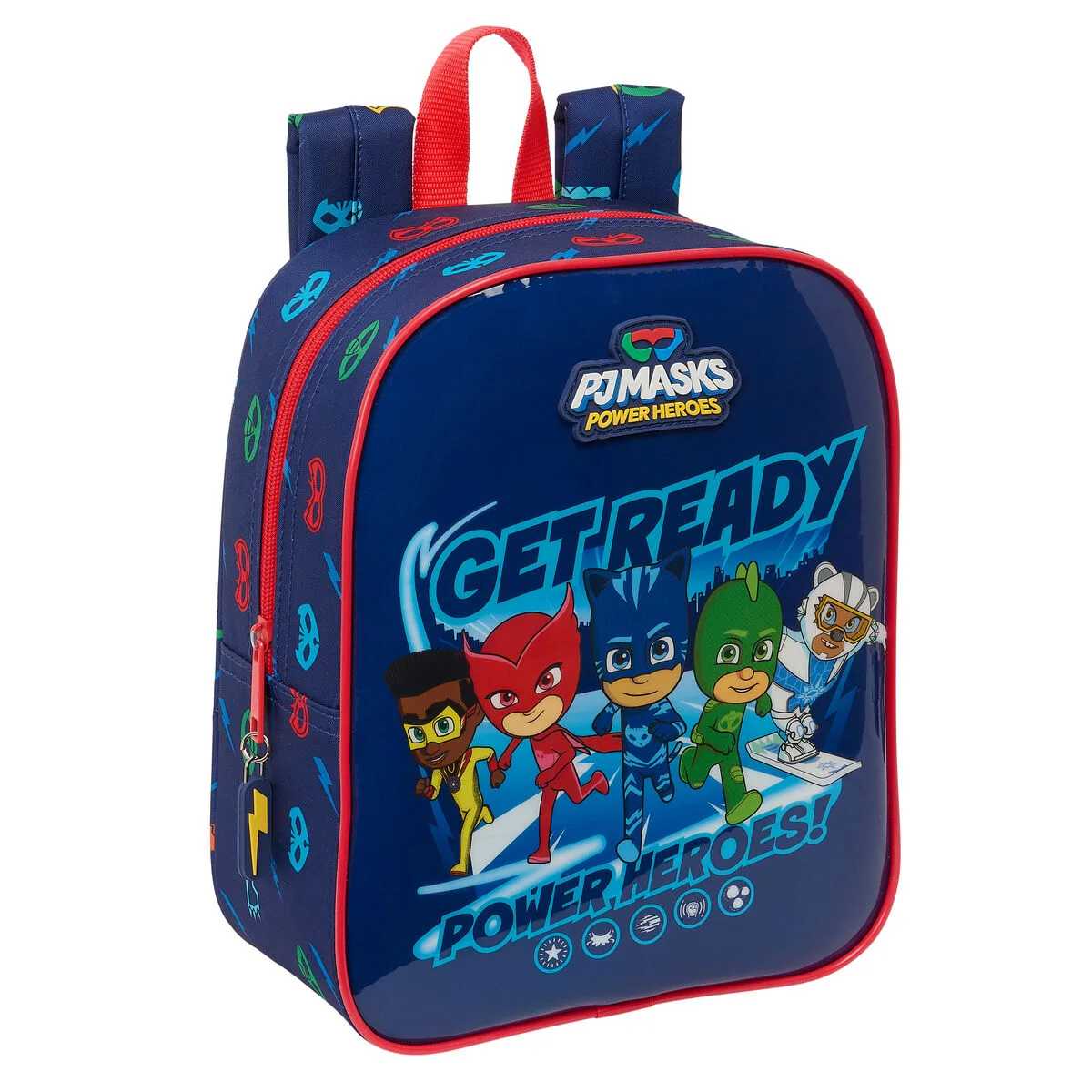 MOCHILA ESCOLAR PJ MASKS READY AZUL MARINO 22 X 27 X 10 CM