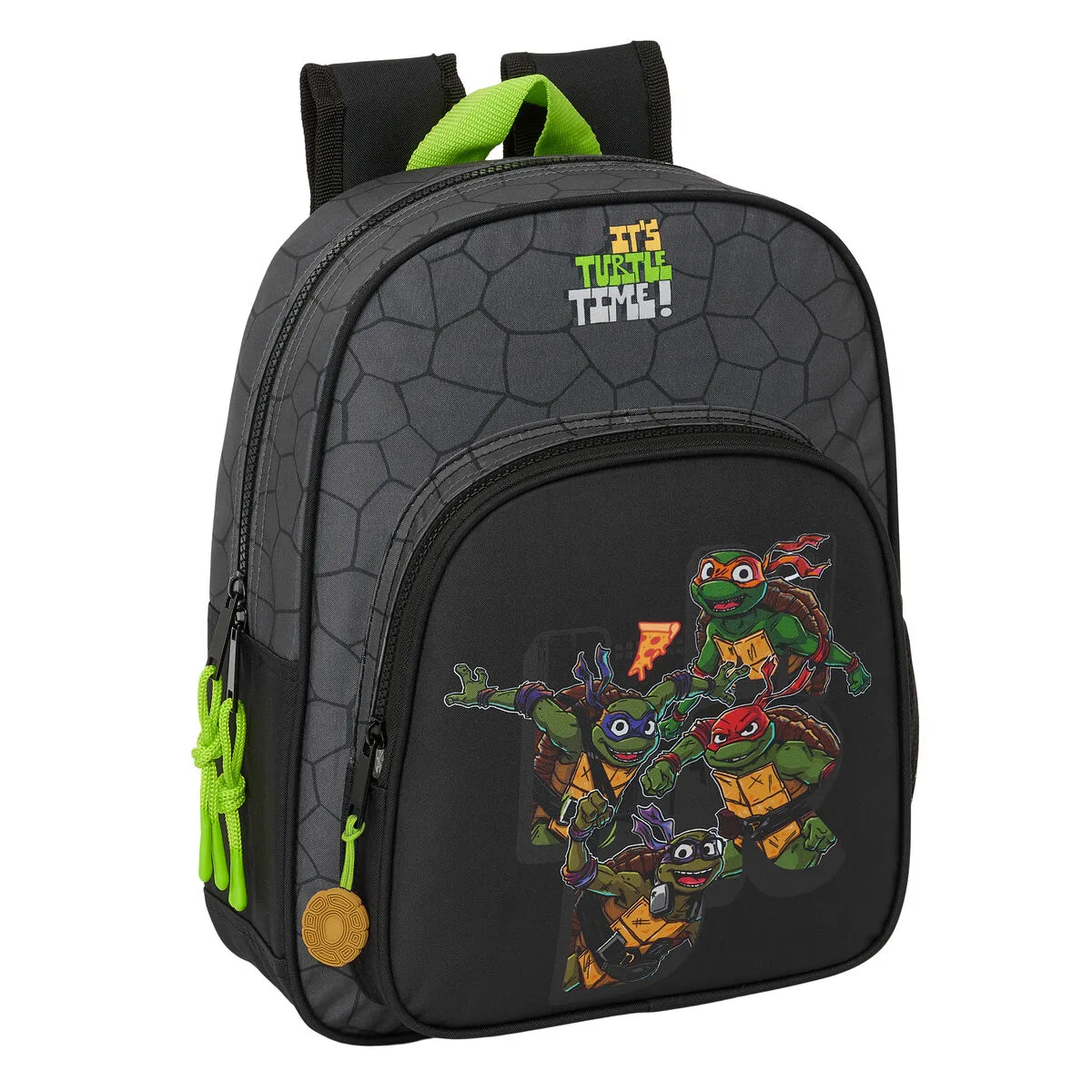 MOCHILA ESCOLAR TEENAGE MUTANT NINJA TURTLES NEGRO GRIS 27 X 33 X 10 CM