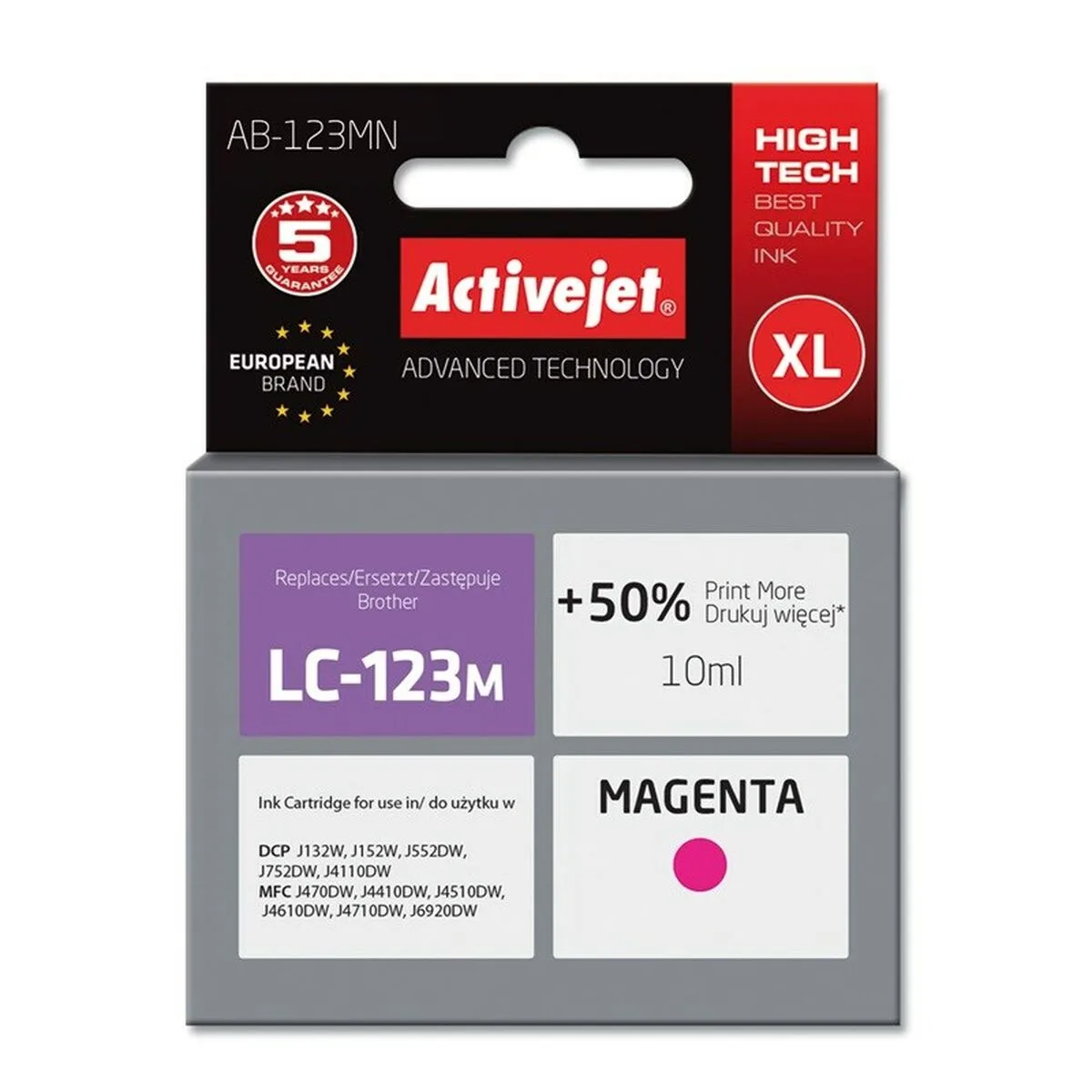 CARTUCHO DE TINTA ORIGINAL ACTIVEJET AB-123MN MAGENTA