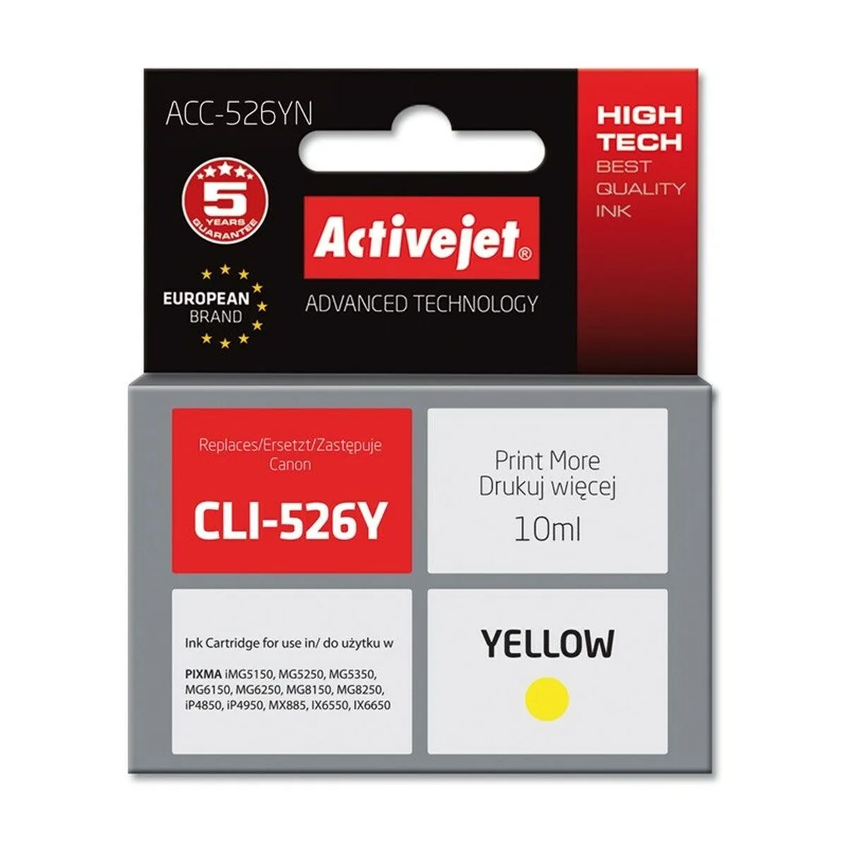CARTUCHO DE TINTA ORIGINAL ACTIVEJET ACC-526YN AMARILLO