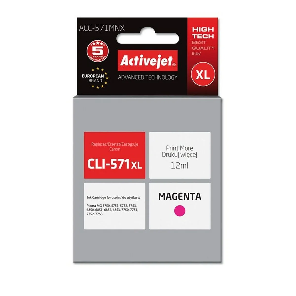CARTUCHO DE TINTA ORIGINAL ACTIVEJET ACC-571MNX MAGENTA