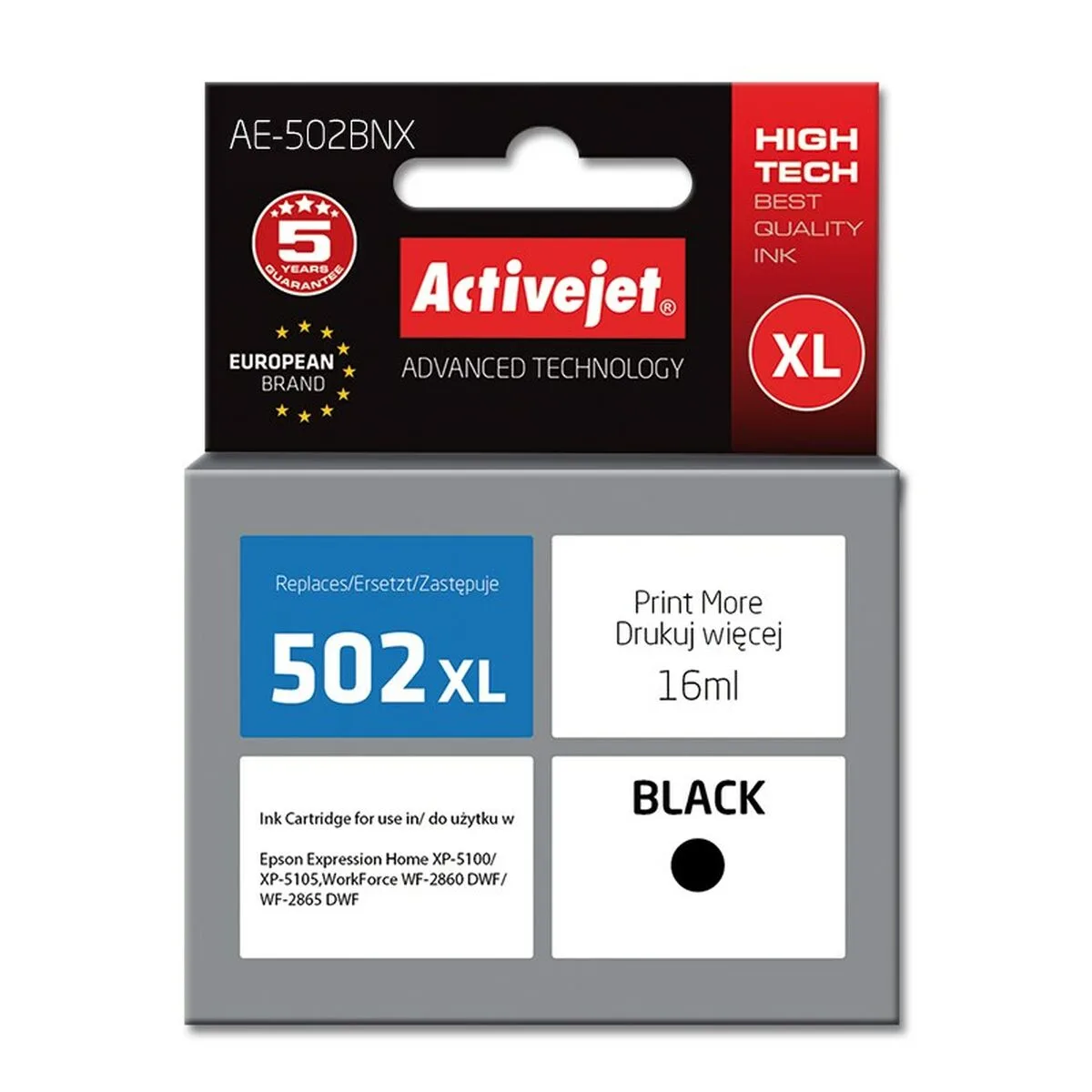CARTUCHO DE TINTA ORIGINAL ACTIVEJET AE-502BNX NEGRO