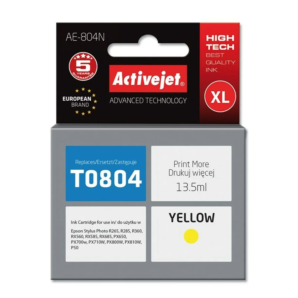 CARTUCHO DE TINTA ORIGINAL ACTIVEJET AE-804N AMARILLO