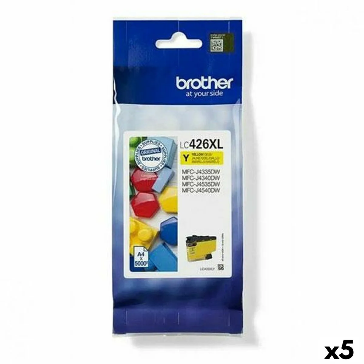 CARTUCHO DE TINTA ORIGINAL BROTHER MFC-J4340DW J4540DWXL J4540DW AMARILLO (5 UNIDADES)