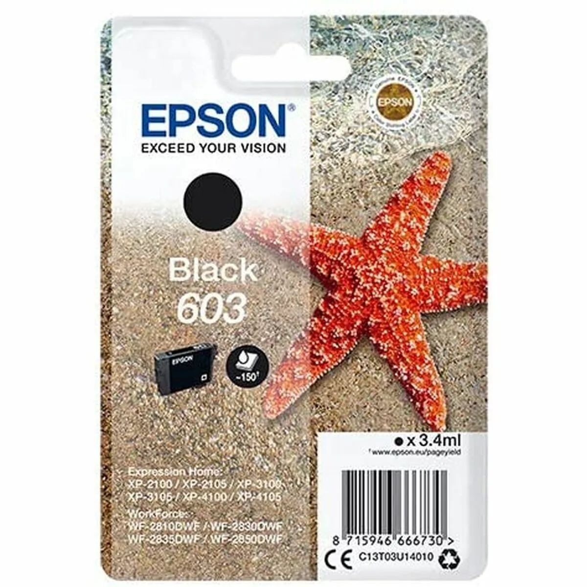 CARTUCHO DE TINTA ORIGINAL EPSON C13T03U14020 NEGRO