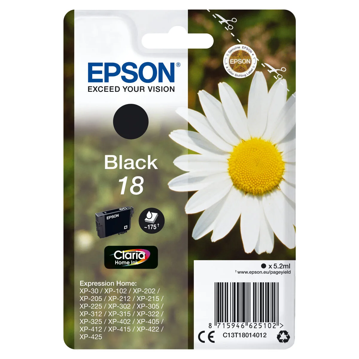 CARTUCHO DE TINTA ORIGINAL EPSON C13T18014012 NEGRO