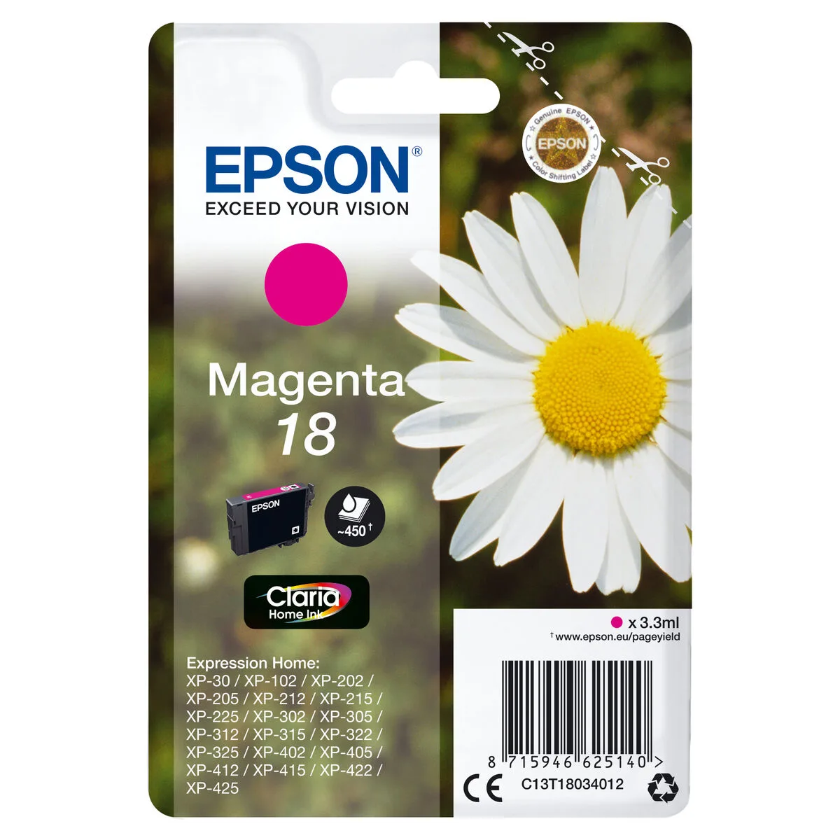CARTUCHO DE TINTA ORIGINAL EPSON C13T18034012 MAGENTA