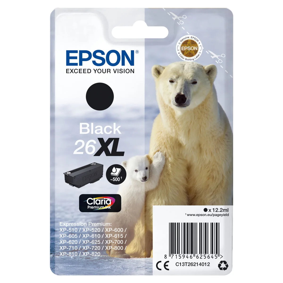 CARTUCHO DE TINTA ORIGINAL EPSON C13T26214012 NEGRO