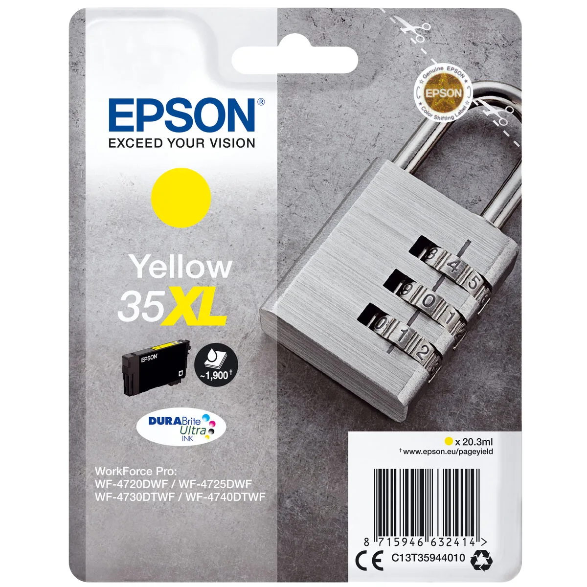 CARTUCHO DE TINTA ORIGINAL EPSON C13T35944010 AMARILLO
