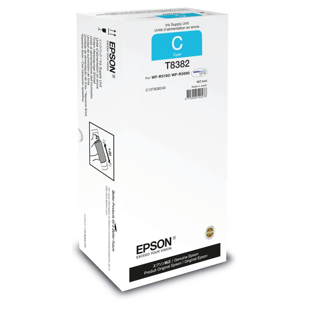 CARTUCHO DE TINTA ORIGINAL EPSON C13T838240 CIAN