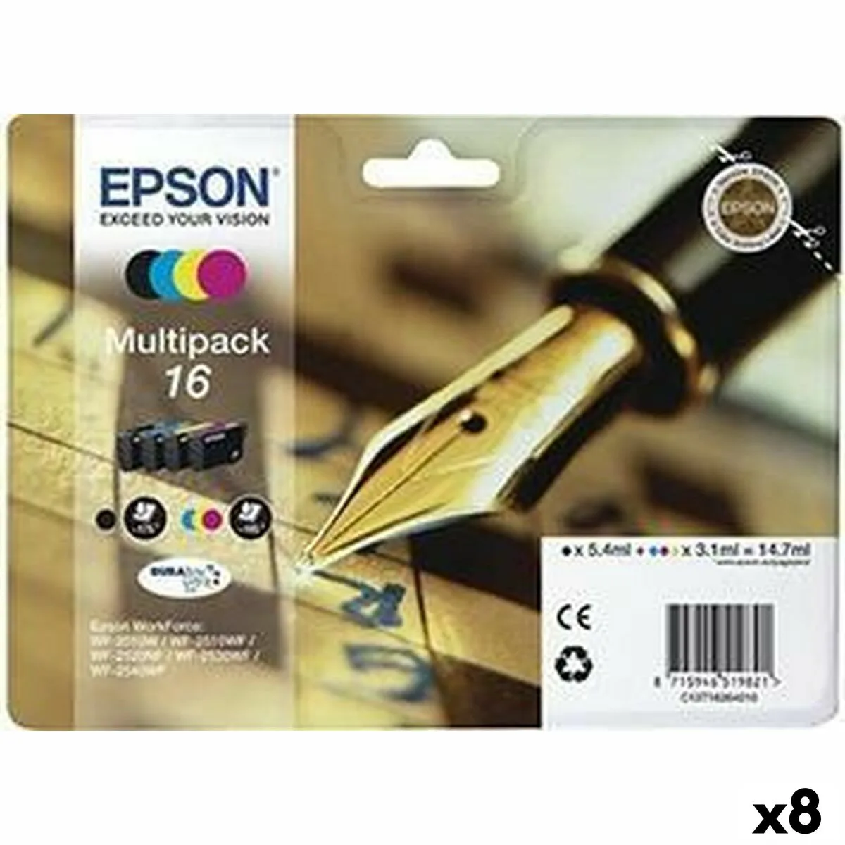 CARTUCHO DE TINTA ORIGINAL EPSON NEGRO/CIAN/MAGENTA/AMARILLO (8 UNIDADES) (1 UNIDAD)