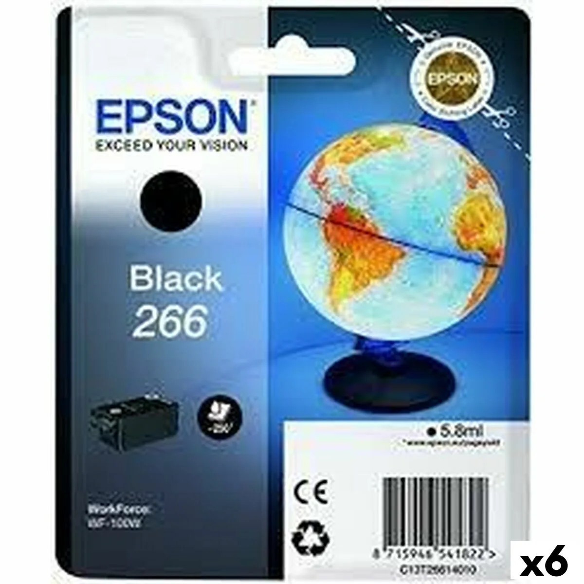 CARTUCHO DE TINTA ORIGINAL EPSON WF-100W NEGRO (6 UNIDADES)