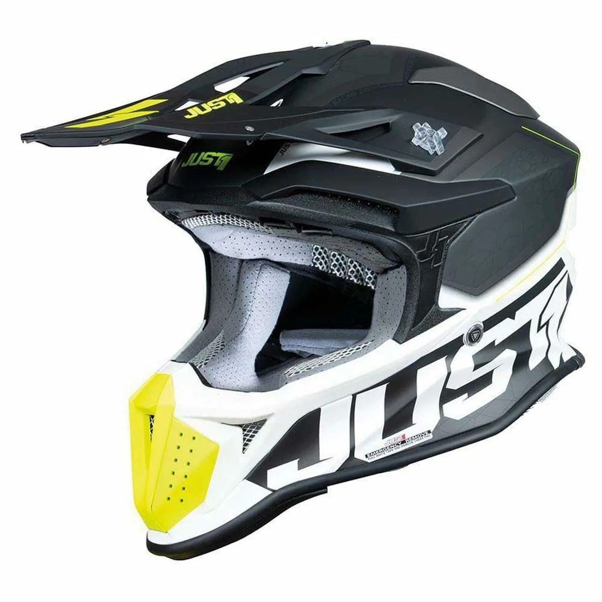 CASCO INTEGRAL JUST1 J-18 F HEXA NEGRO BLANCO