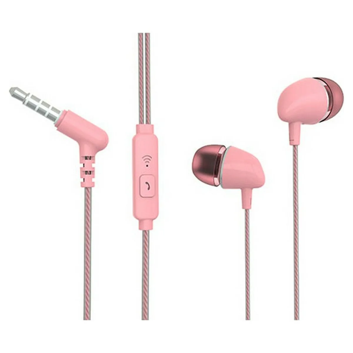 AURICULARES CON MICRÓFONO TM ELECTRON ROSA