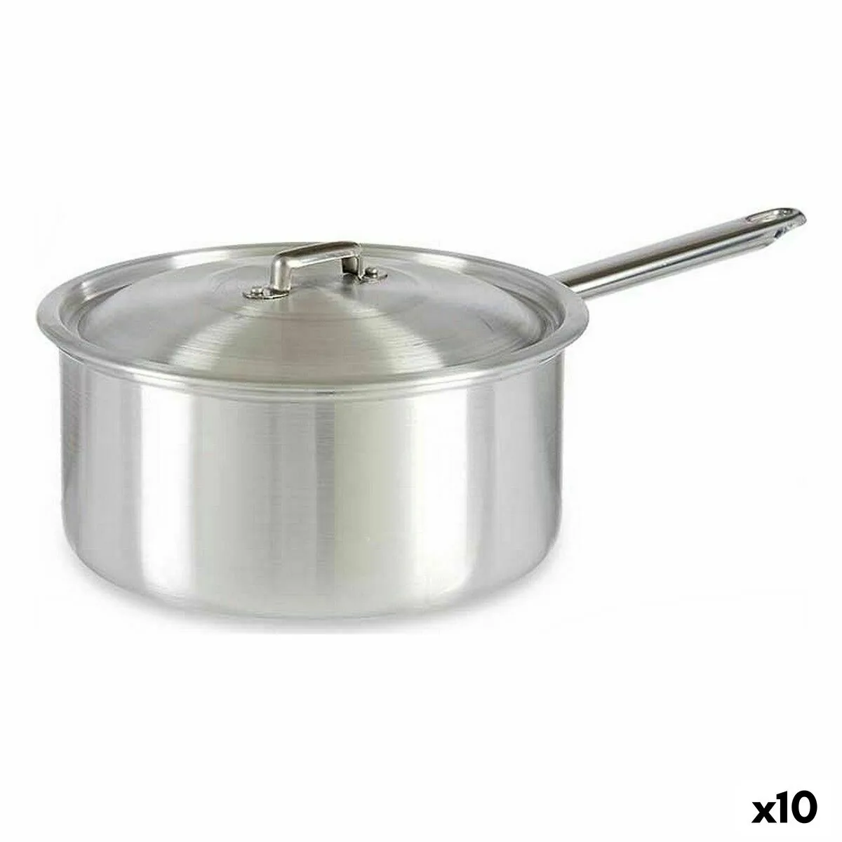 CAZO CON TAPA KINVARA 100023 PLATEADO ALUMINIO Ø 24 CM 5 L (10 UNIDADES)