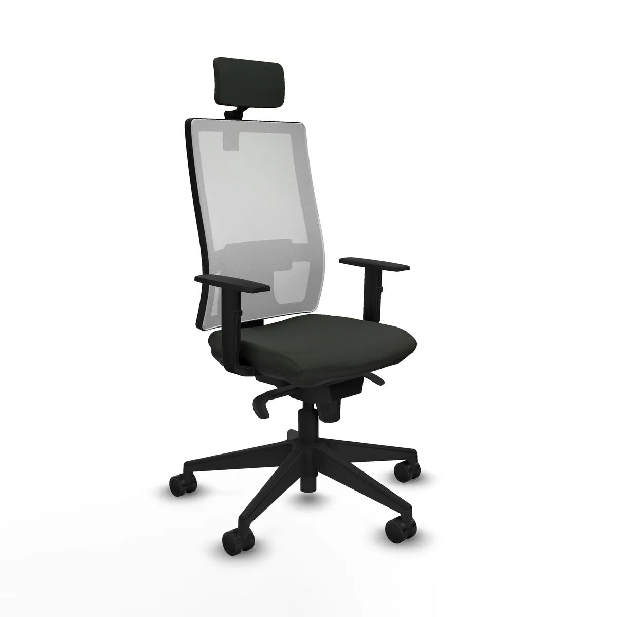 SILLA DE OFICINA CON CABECERO HORNA PIQUERAS Y CRESPO 1D066N2 NEGRO