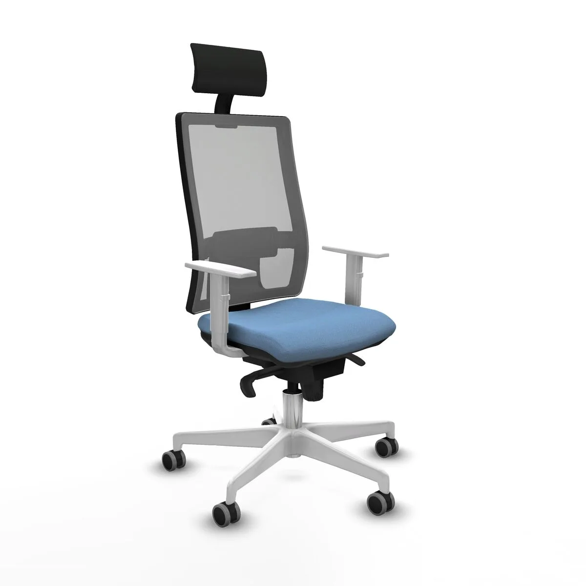 SILLA DE OFICINA CON CABECERO HORNA PIQUERAS Y CRESPO 4B026G1 AZUL CIELO