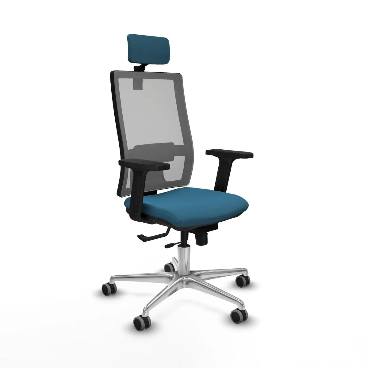 SILLA DE OFICINA CON CABECERO HORNA TRASLACK PIQUERAS Y CRESPO 2D086G2 VERDE PETRÓLEO