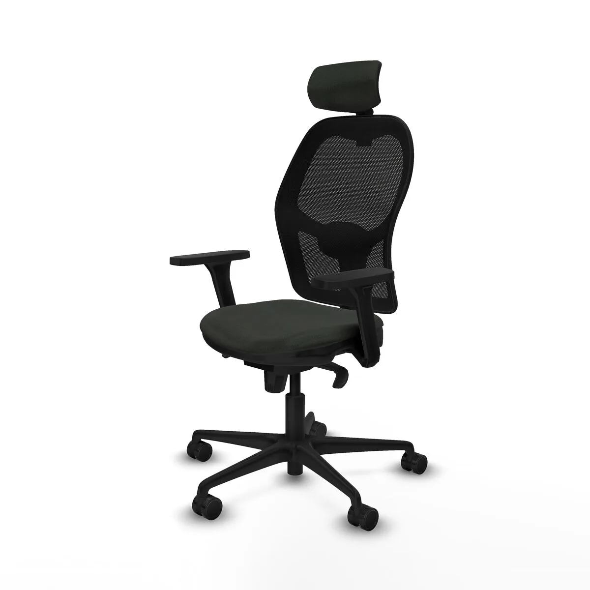 SILLA DE OFICINA CON CABECERO JORQUERA PIQUERAS Y CRESPO 3D036N2 NEGRO