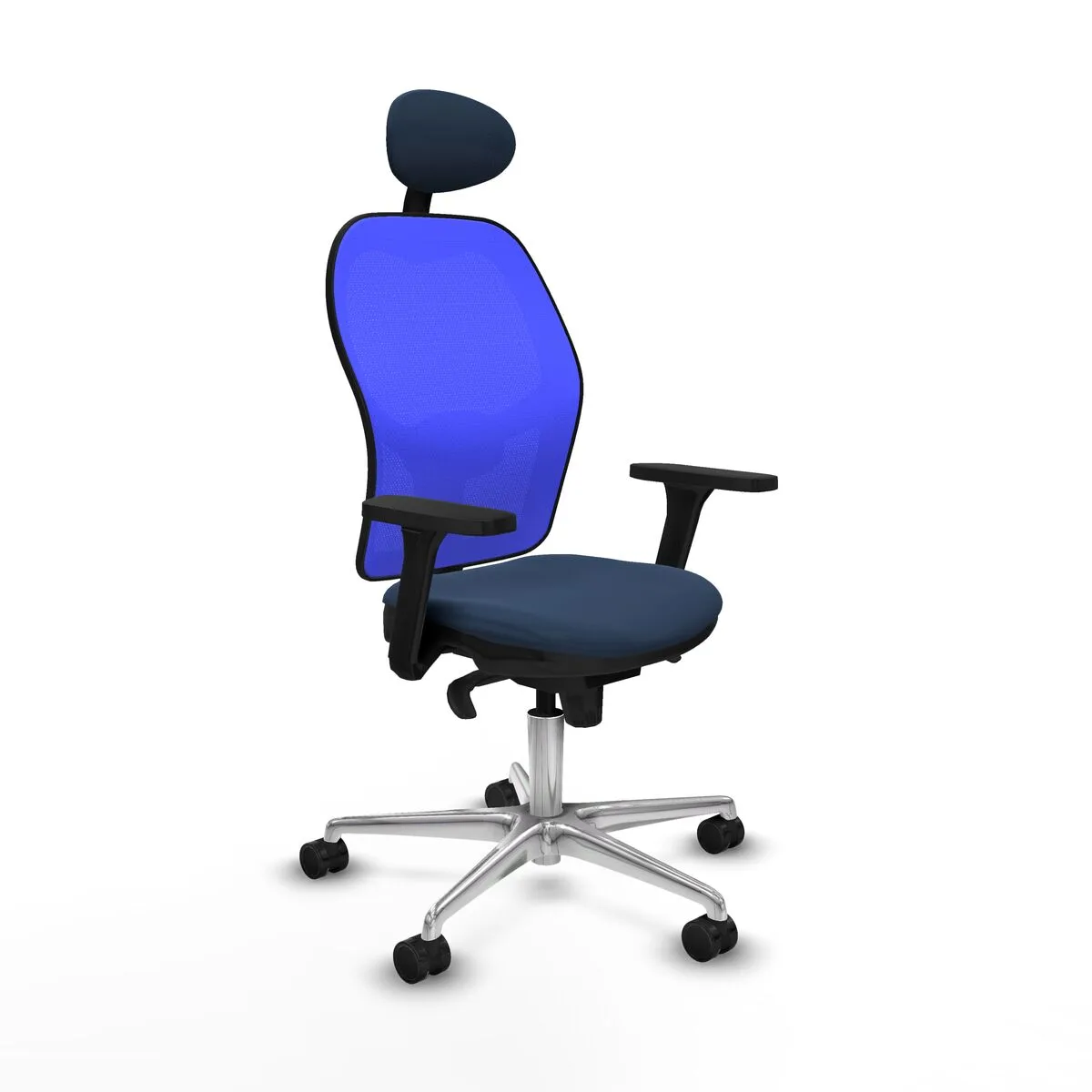 SILLA DE OFICINA CON CABECERO JORQUERA PIQUERAS Y CRESPO 3D086N1 AZUL MARINO