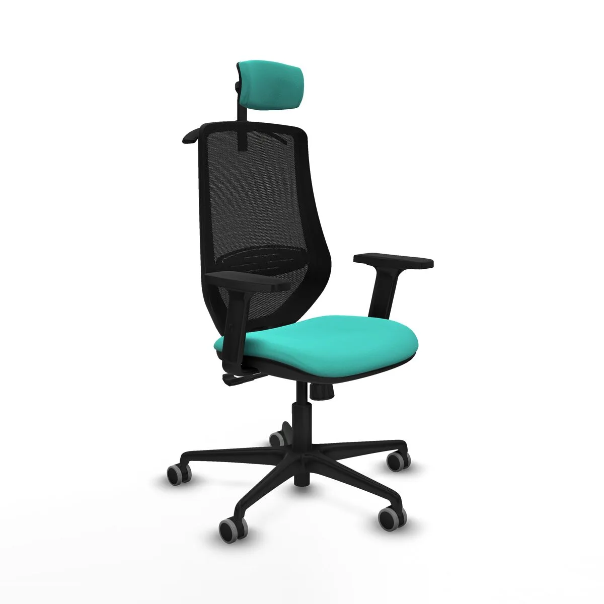 SILLA DE OFICINA CON CABECERO MARDOS PIQUERAS Y CRESPO D036G2H TURQUESA