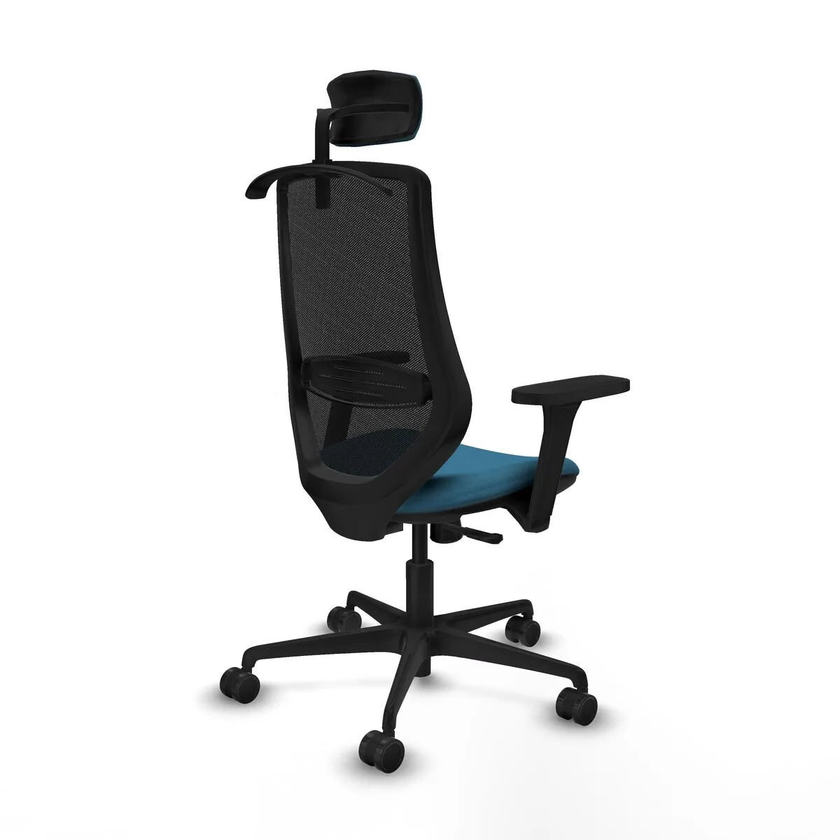 SILLA DE OFICINA CON CABECERO MARDOS PIQUERAS Y CRESPO D036N2H NEGRO VERDE PETRÓLEO
