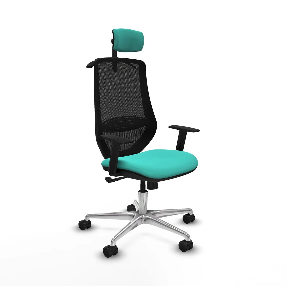 SILLA DE OFICINA CON CABECERO MARDOS PIQUERAS Y CRESPO D086N2H TURQUESA