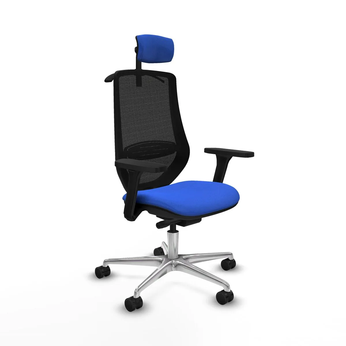 SILLA DE OFICINA CON CABECERO MARDOS TRASLACK BALI PIQUERAS Y CRESPO D086N2H AZUL