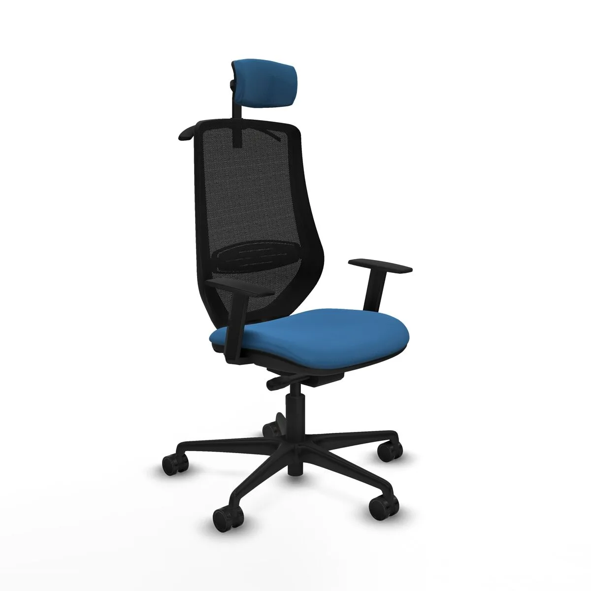 SILLA DE OFICINA CON CABECERO MARDOS TRASLACK PIQUERAS Y CRESPO D036N2H AZUL CLARO