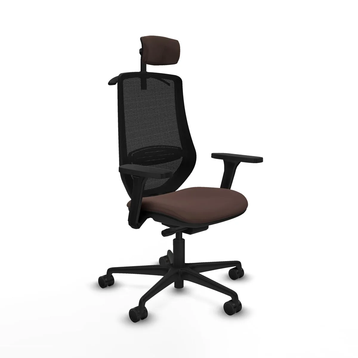 SILLA DE OFICINA CON CABECERO MARDOS TRASLACK PIQUERAS Y CRESPO D036N2H NEGRO MARRÓN OSCURO