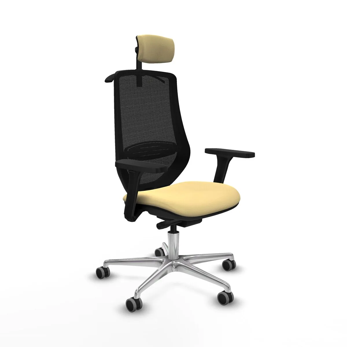 SILLA DE OFICINA CON CABECERO MARDOS TRASLACK PIQUERAS Y CRESPO D086G2H CREMA