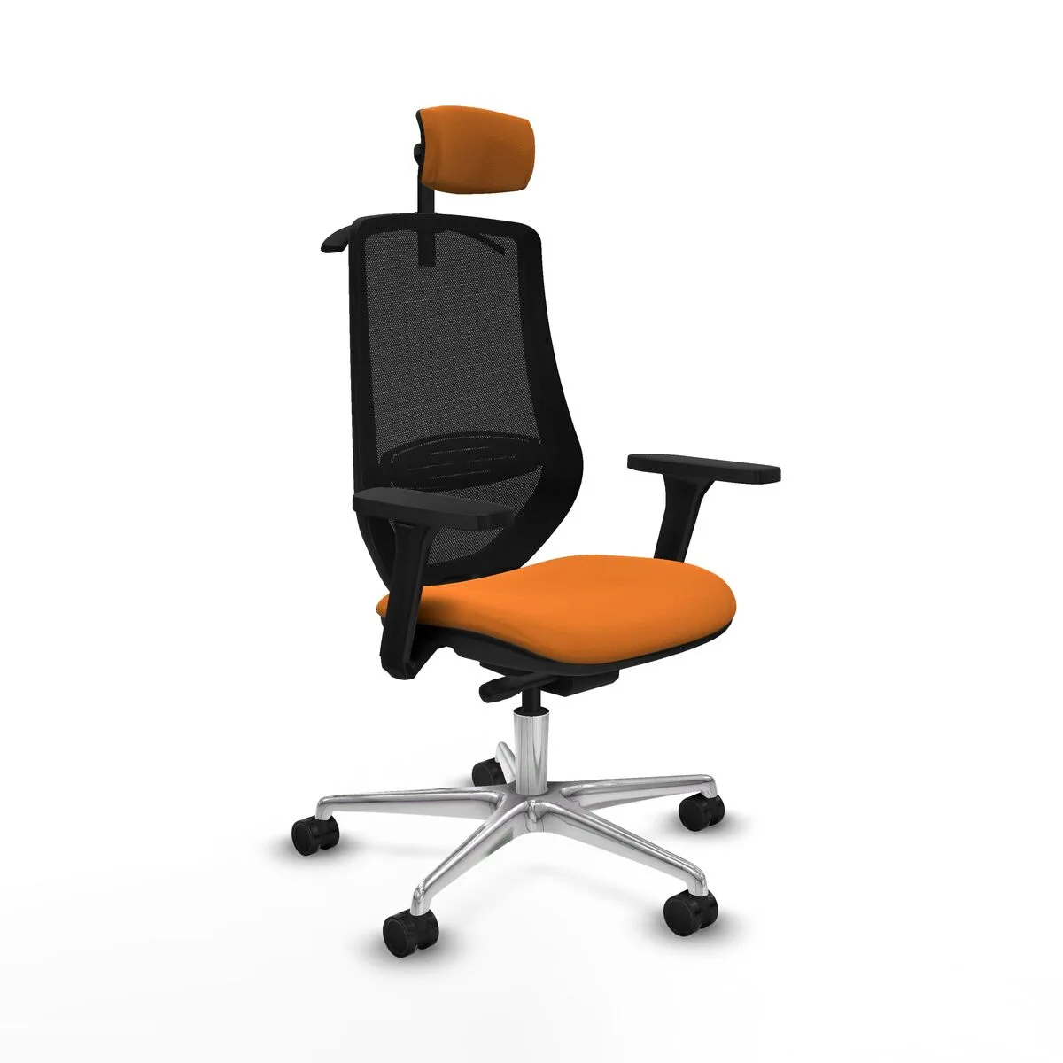 SILLA DE OFICINA CON CABECERO MARDOS TRASLACK PIQUERAS Y CRESPO D086N2H NARANJA