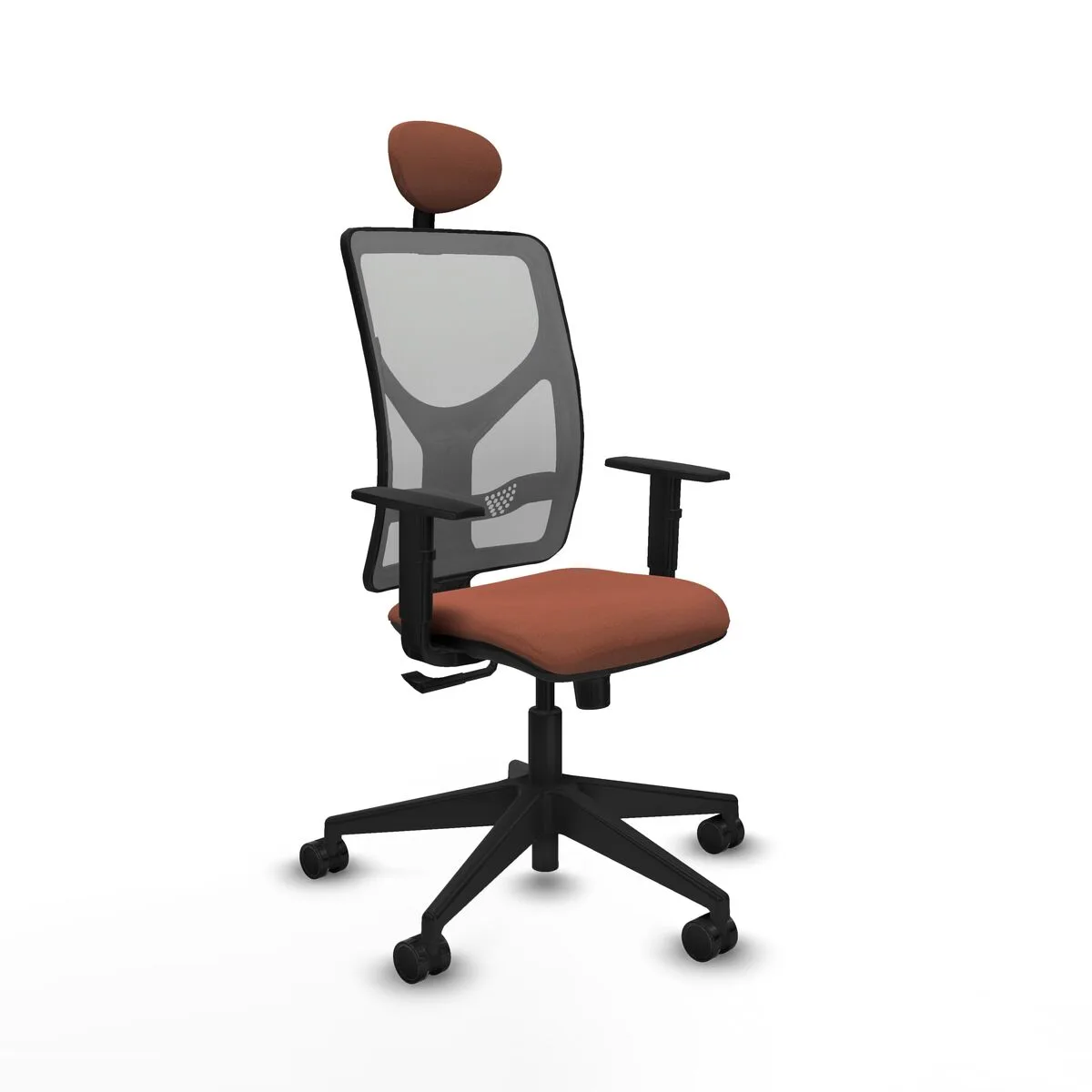 SILLA DE OFICINA CON CABECERO MOTILLA PIQUERAS Y CRESPO 1D066N1 MARRÓN GRIS